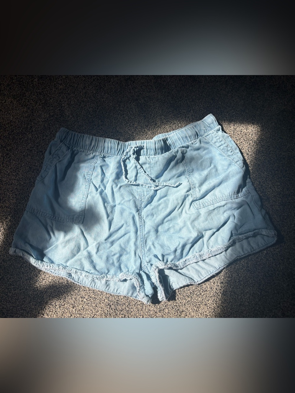 For The Republic Light Blue Women's Elastic Waist Jean Shorts